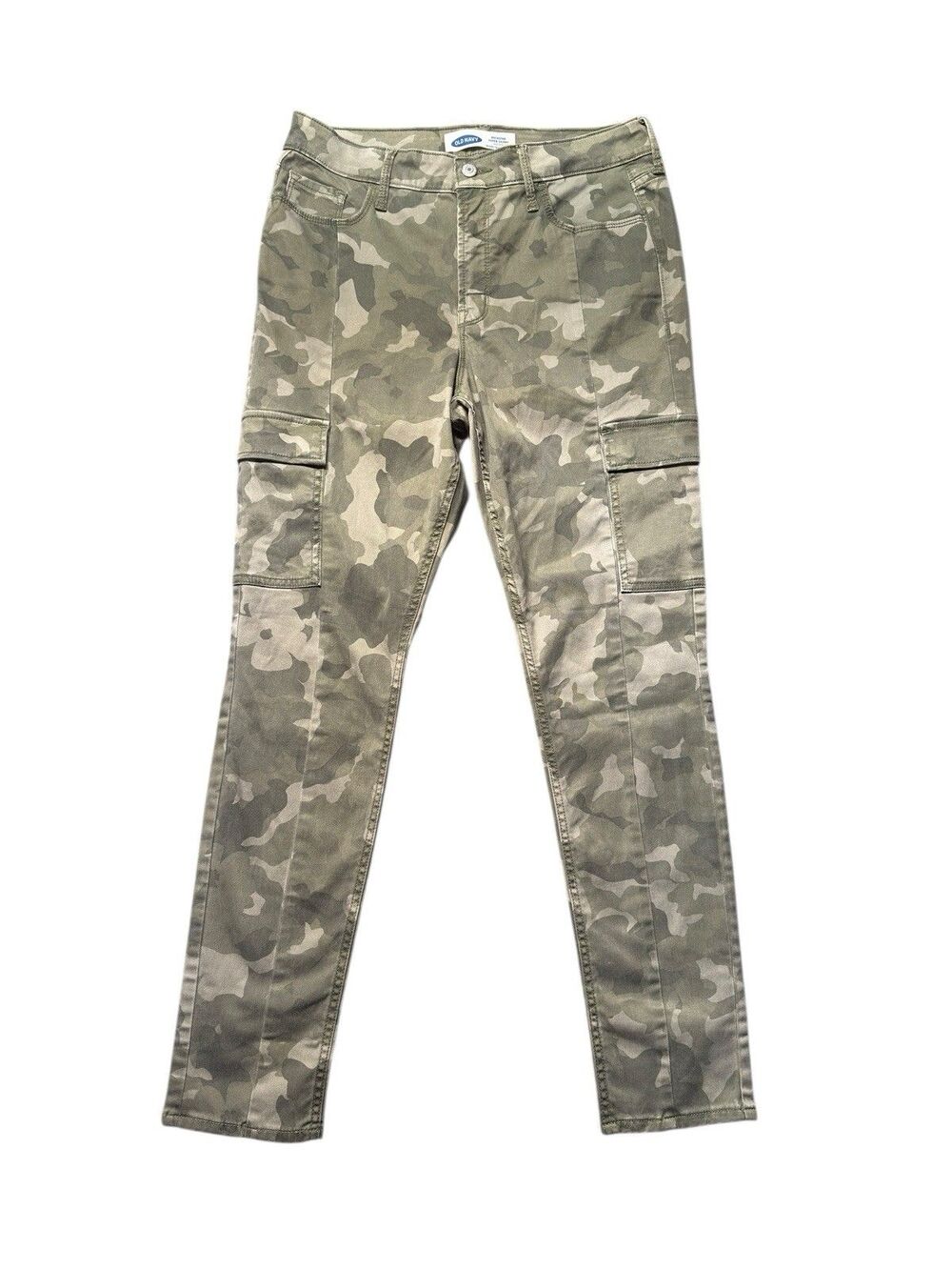 Old Navy Womens 10 Rockstar Cargo Pants Green Camo High Rise Super Skinny